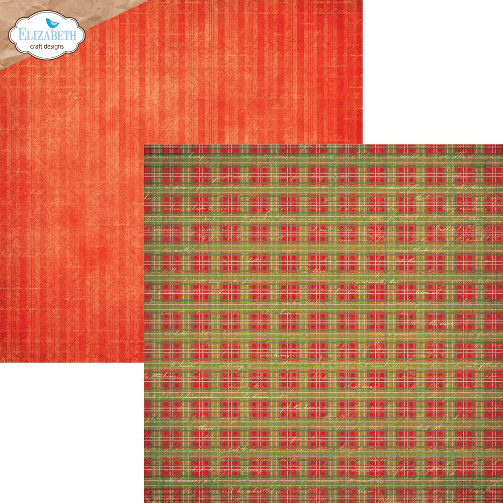 Elizabeth Craft Designs Festive Holly 12” x 12” Paper Pack