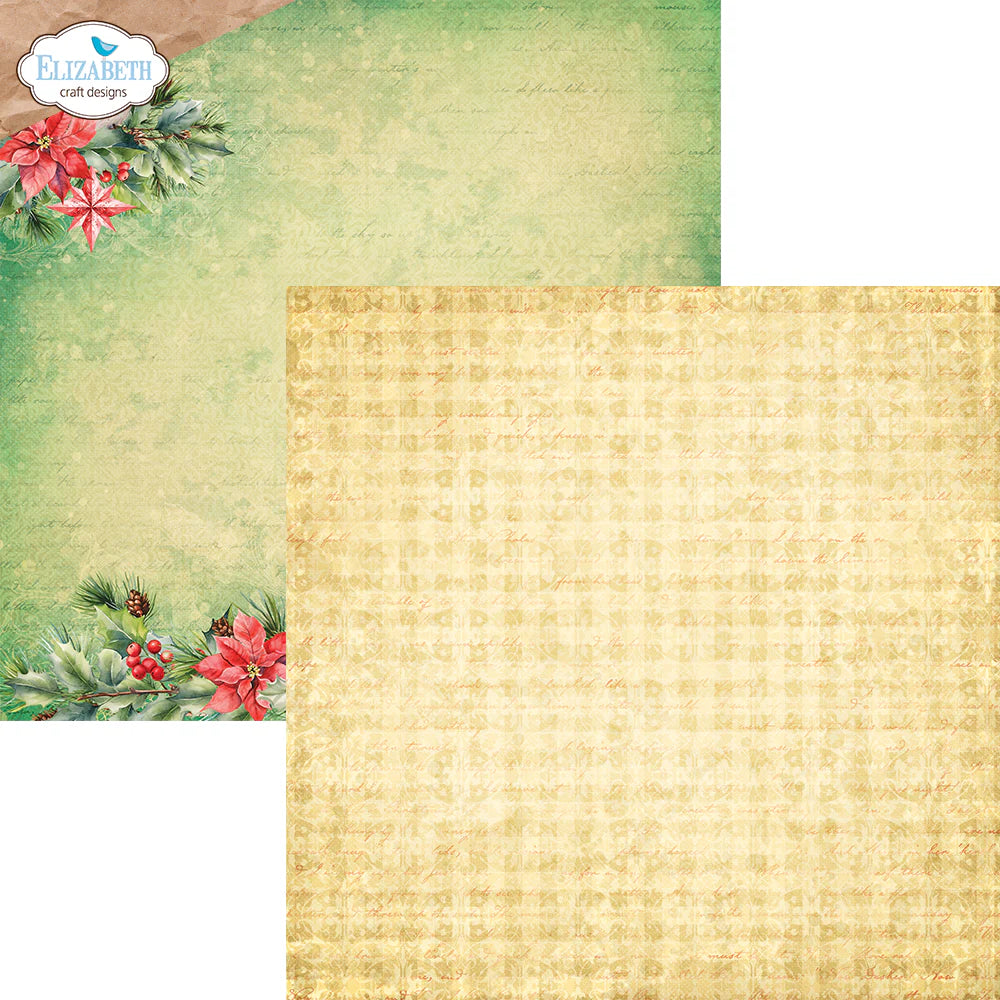 Elizabeth Craft Designs Festive Holly 12” x 12” Paper Pack
