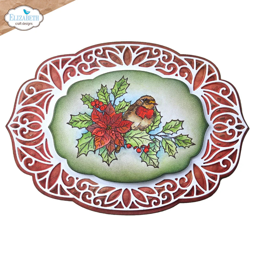 Elizabeth Craft Designs Festive Holly Sentiments Stamp Set