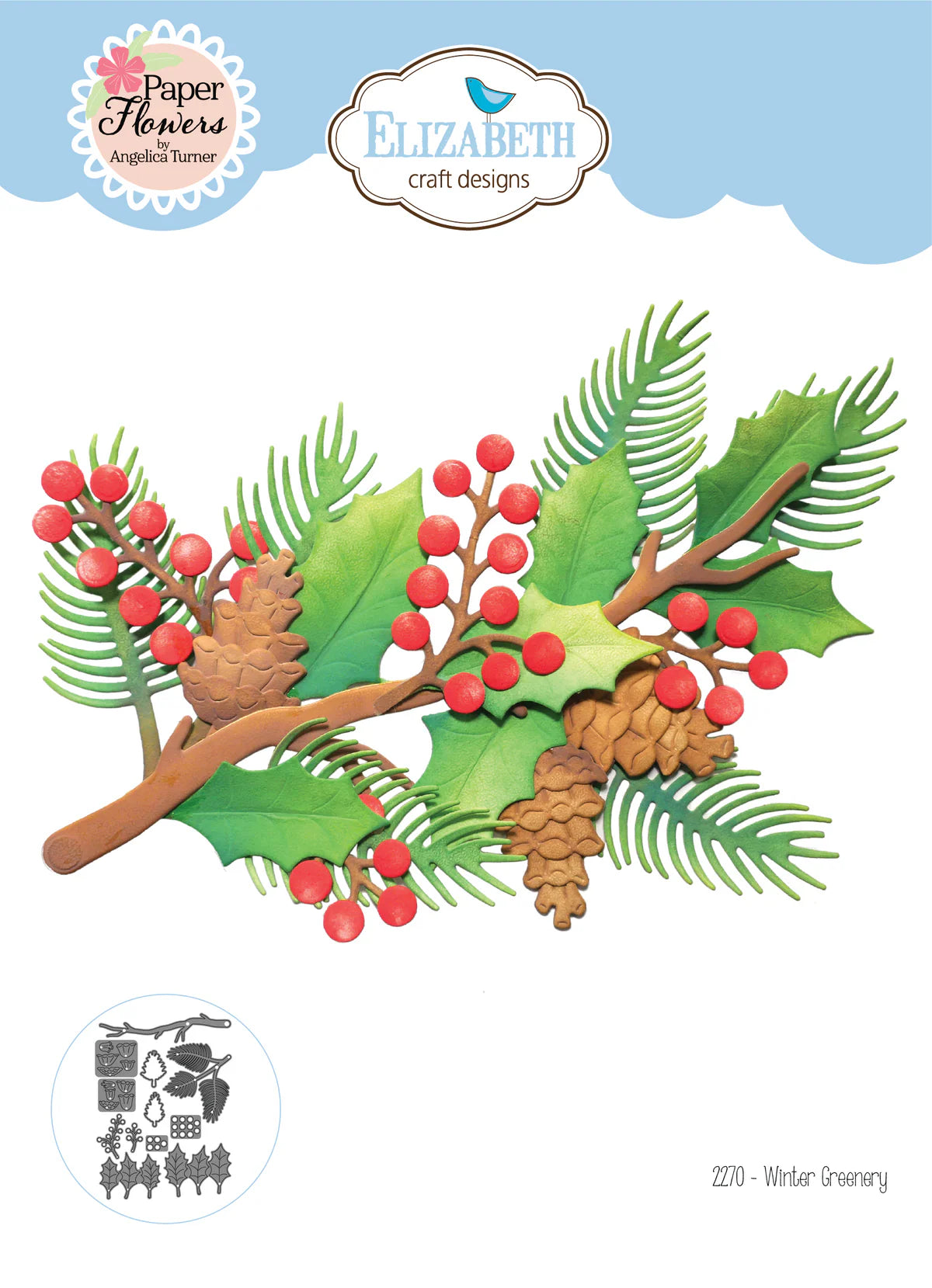 Elizabeth Craft Designs Winter Greenery Metal Die Set