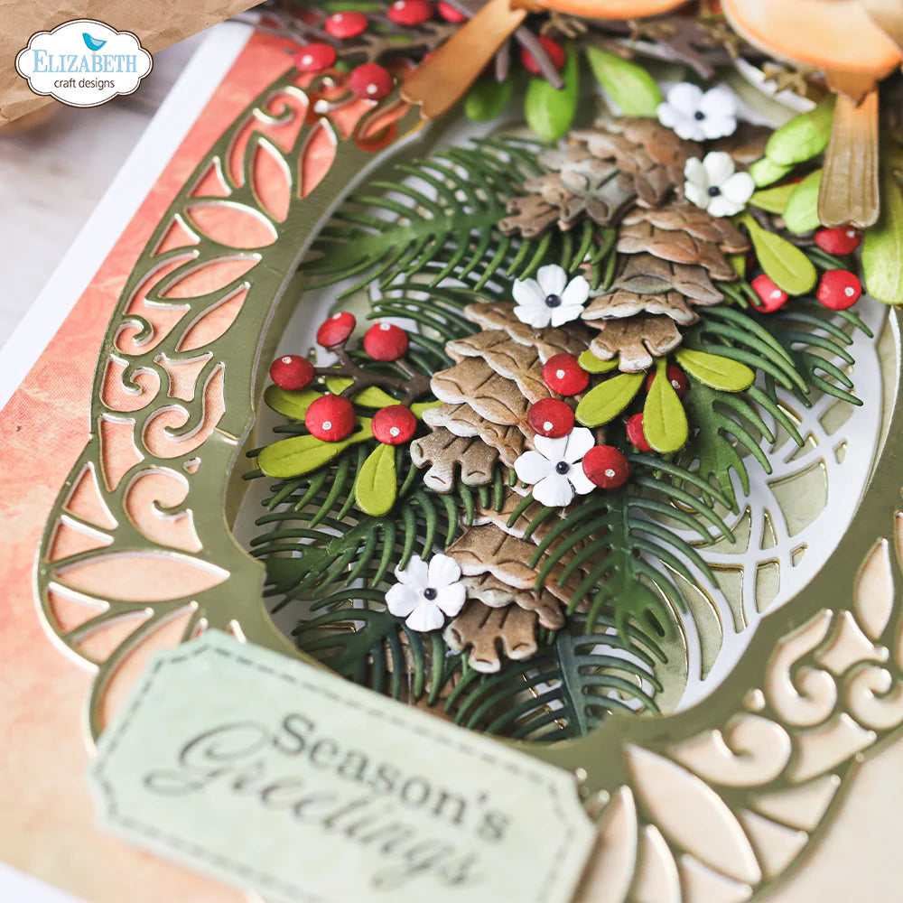 Elizabeth Craft Designs Winter Greenery Metal Die Set