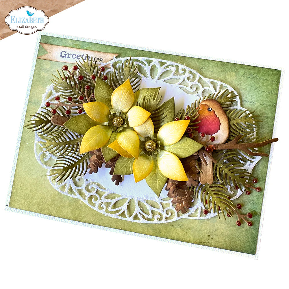Elizabeth Craft Designs Winter Greenery Metal Die Set