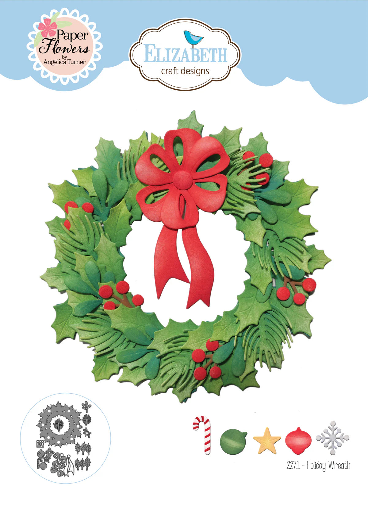 Elizabeth Craft Designs Holiday Wreath Metal Die Set