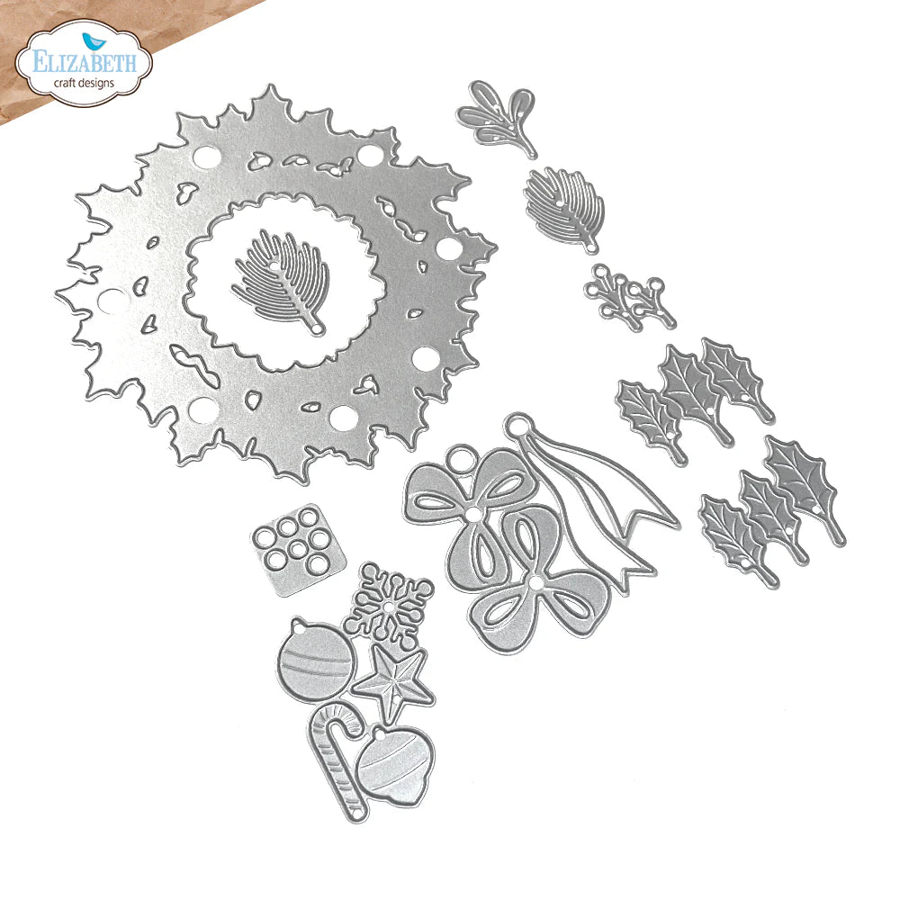 Elizabeth Craft Designs Holiday Wreath Metal Die Set
