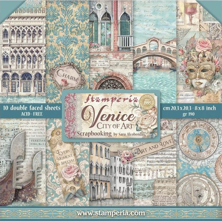 Stamperia Venice 8” x 8” Paper Pad
