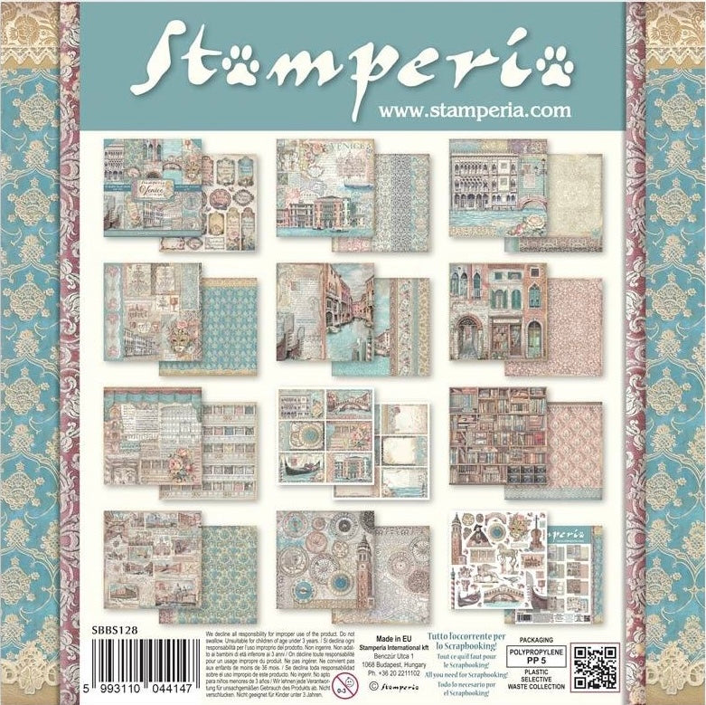 Stamperia Venice 8” x 8” Paper Pad