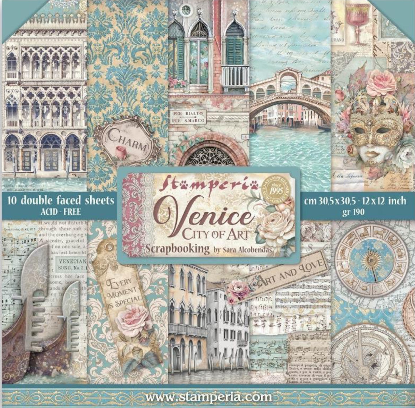 Stamperia Venice 12” x 12” Paper Pad