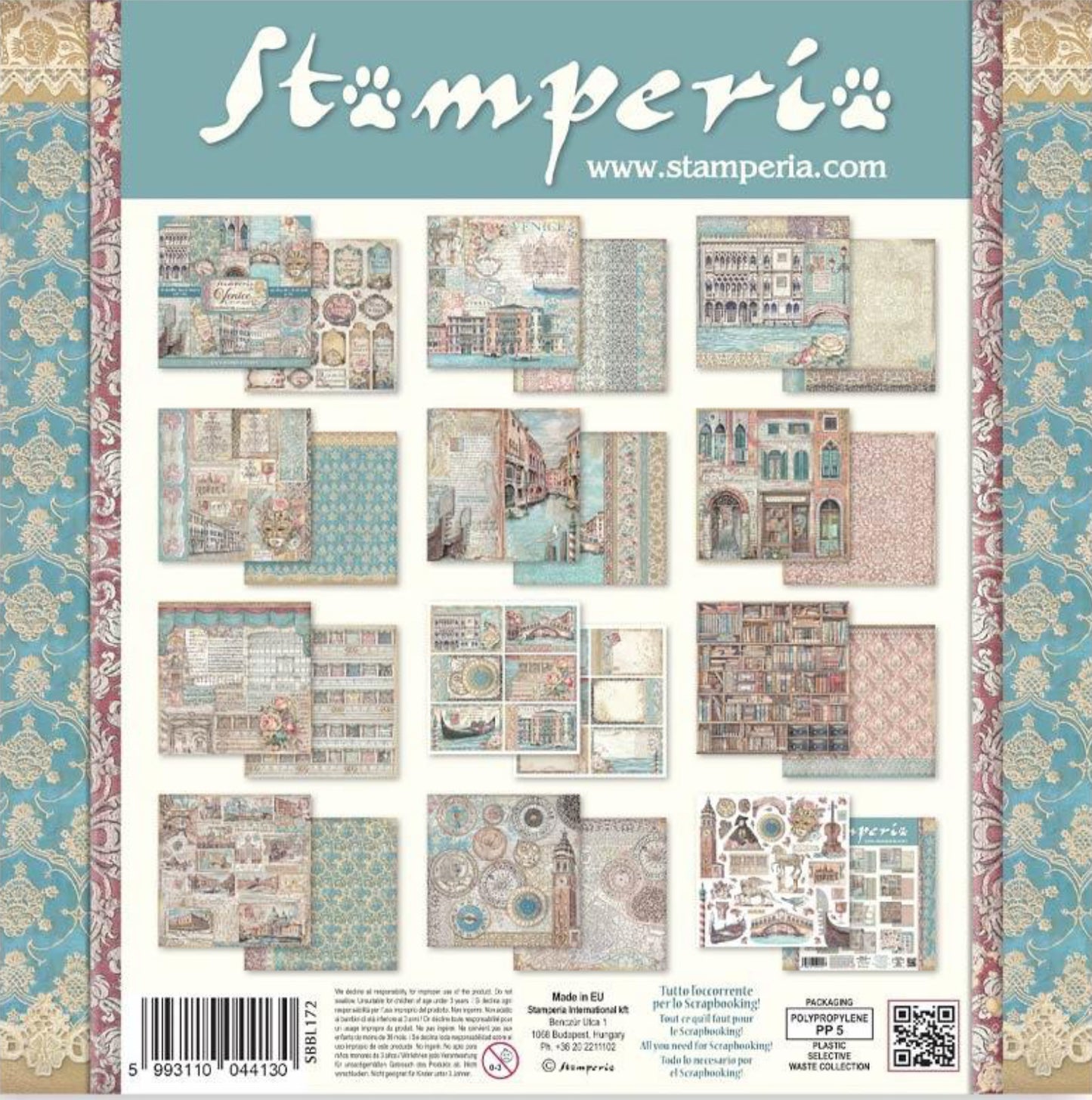 Stamperia Venice 12” x 12” Paper Pad
