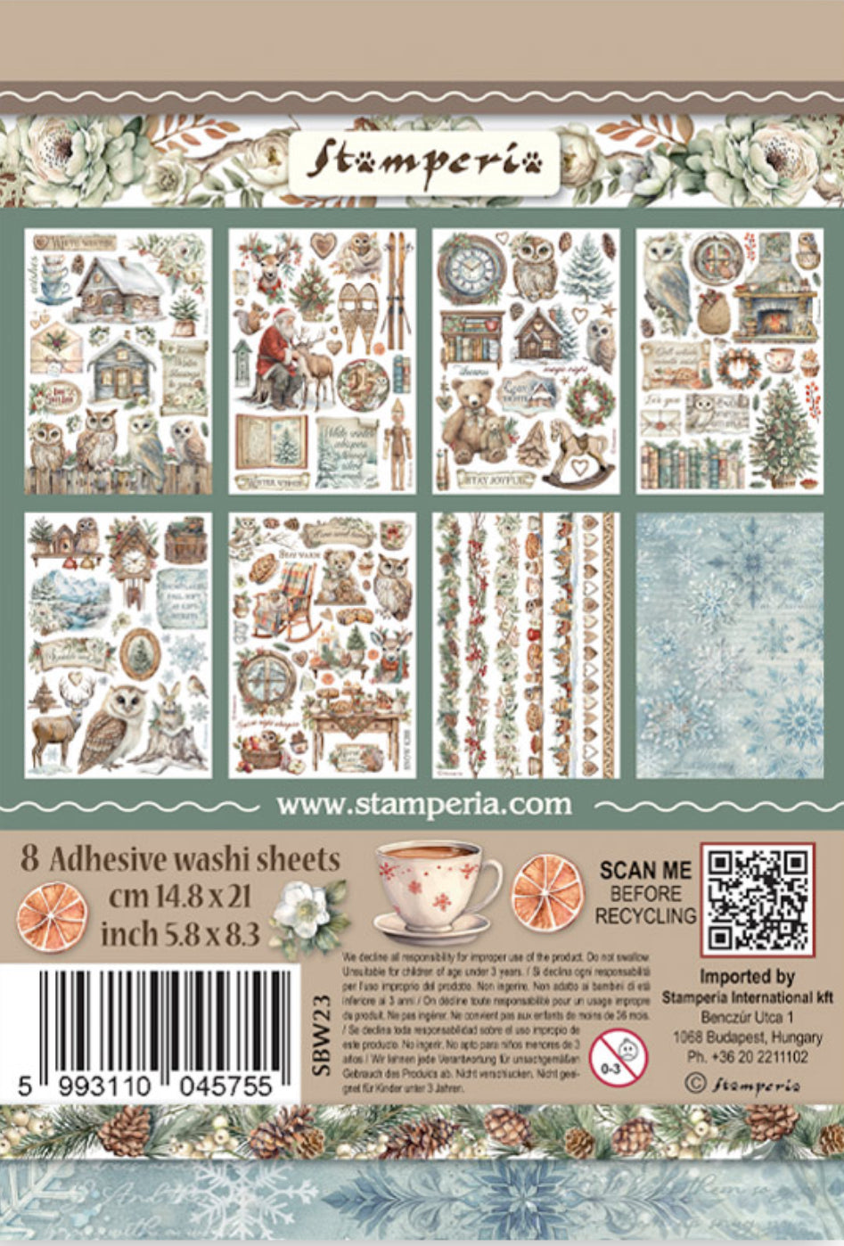 Stamperia The Owl’s House Washi Pad (8 Sheets)