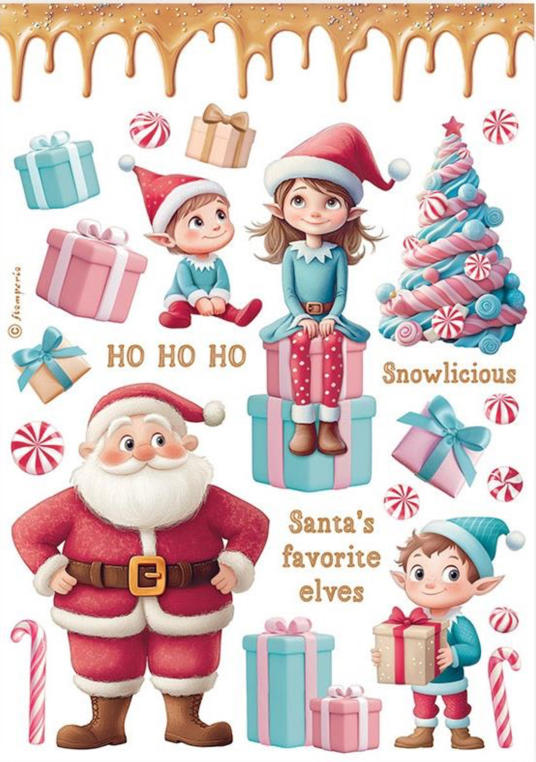 Stamperia Candy Christmas Washi Pad (8 Sheets)
