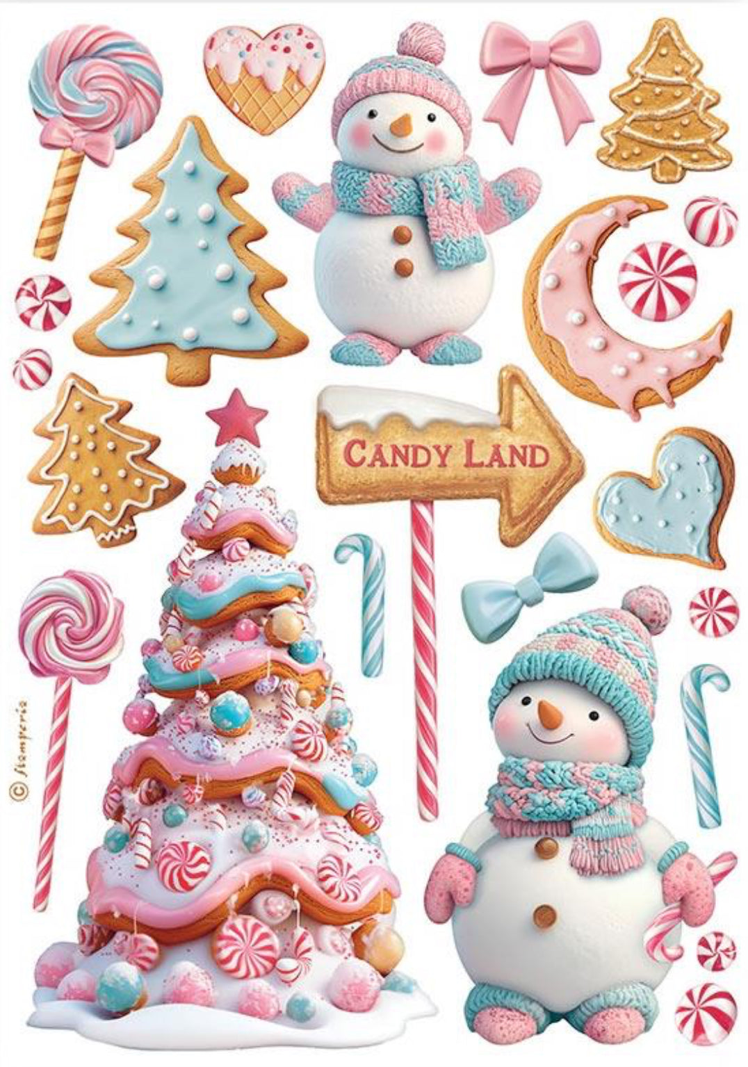 Stamperia Candy Christmas Washi Pad (8 Sheets)
