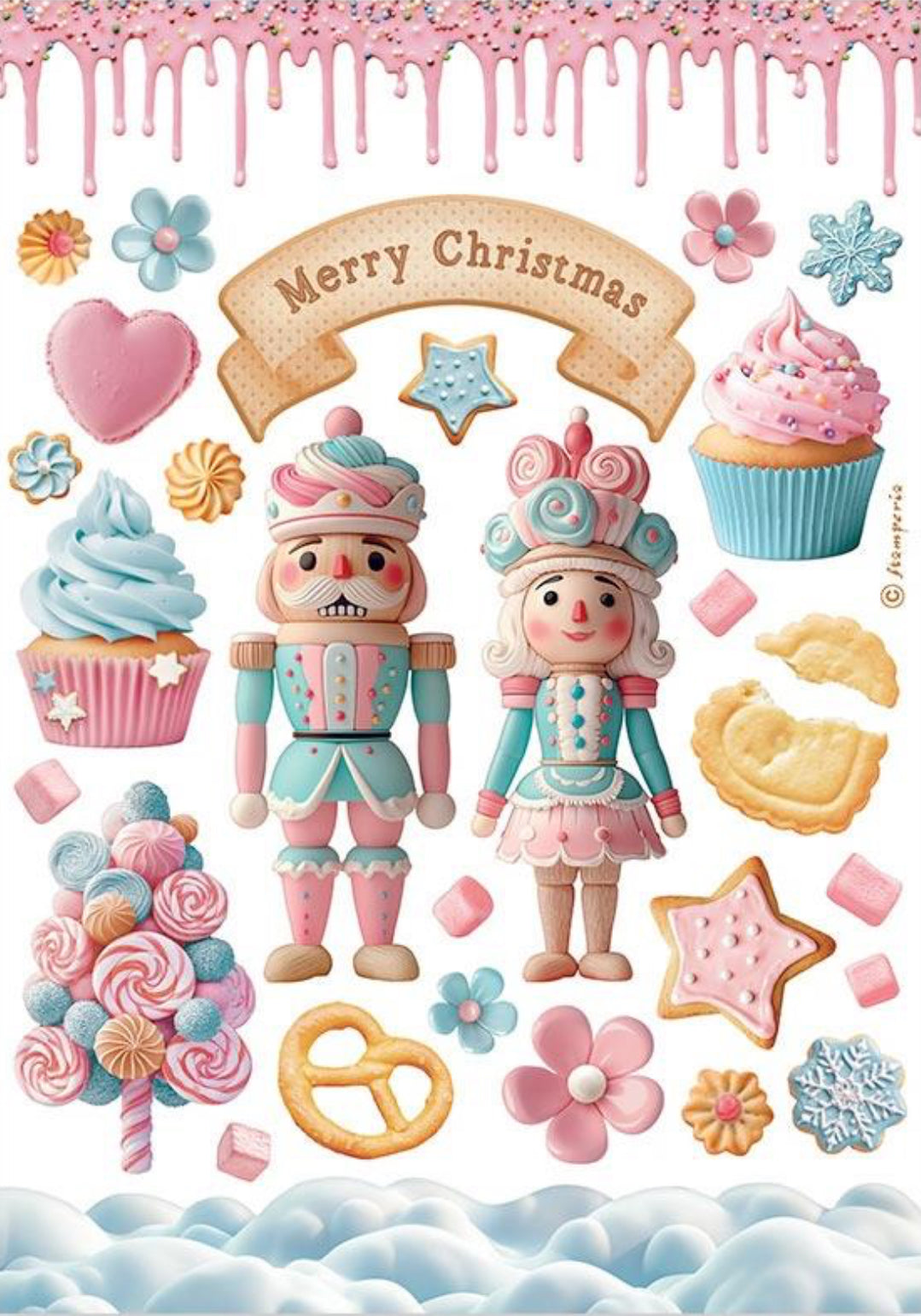 Stamperia Candy Christmas Washi Pad (8 Sheets)