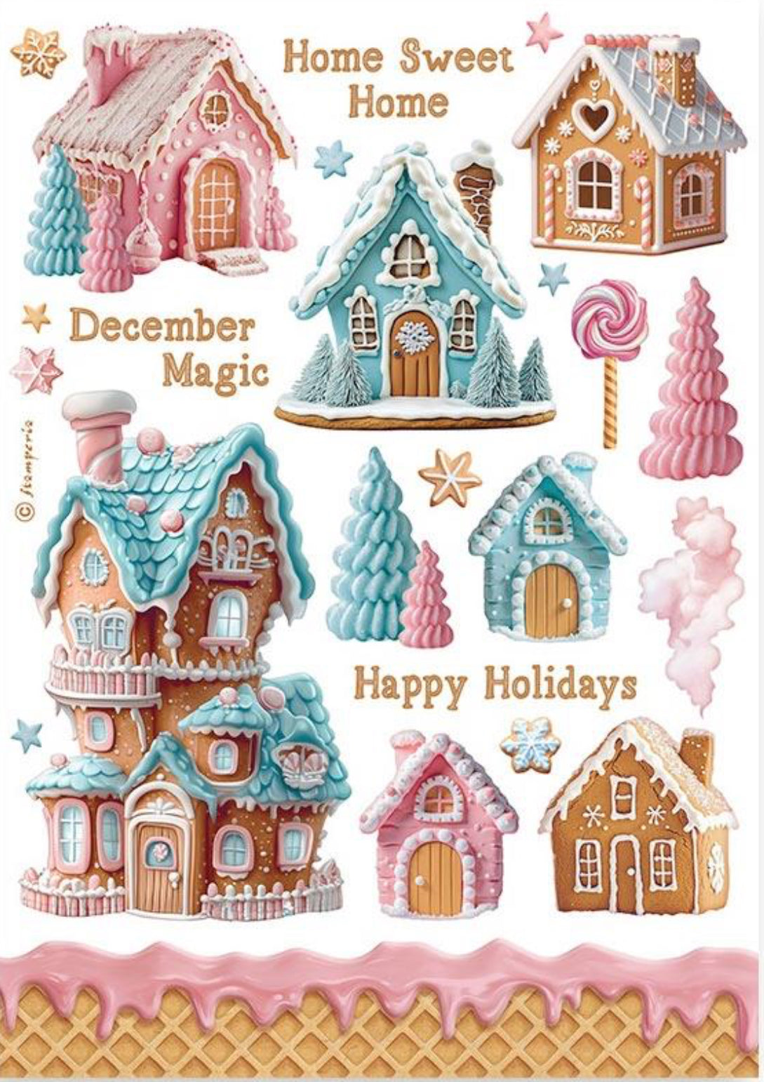 Stamperia Candy Christmas Washi Pad (8 Sheets)