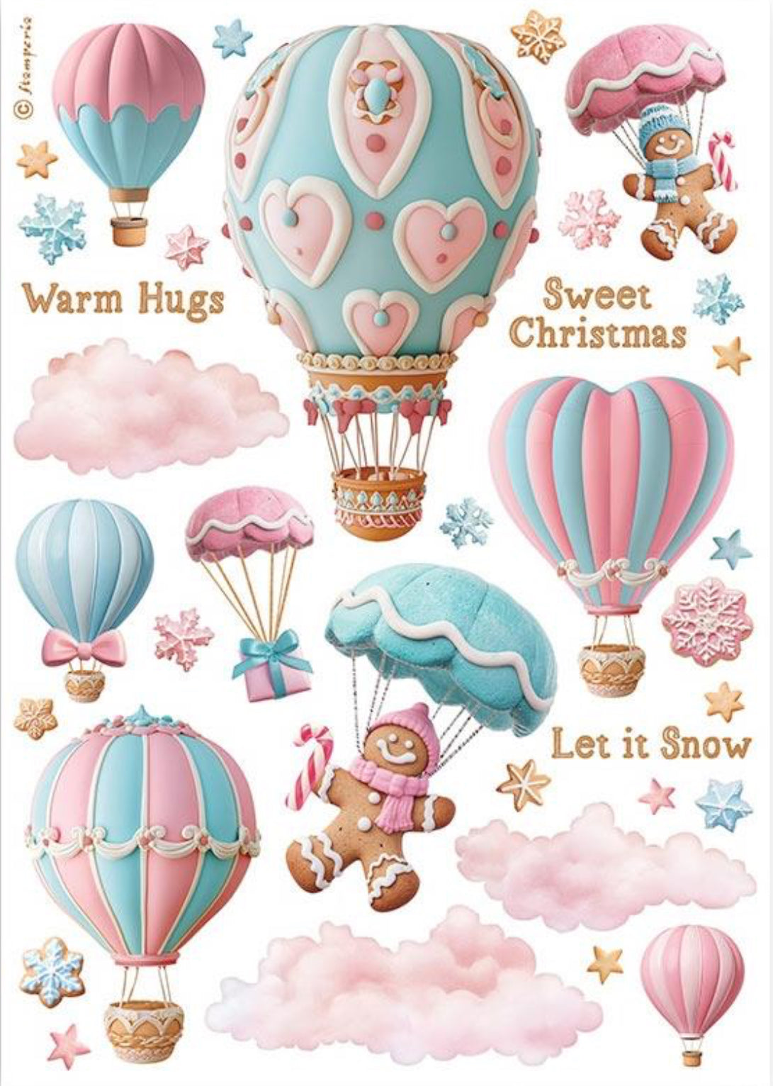 Stamperia Candy Christmas Washi Pad (8 Sheets)