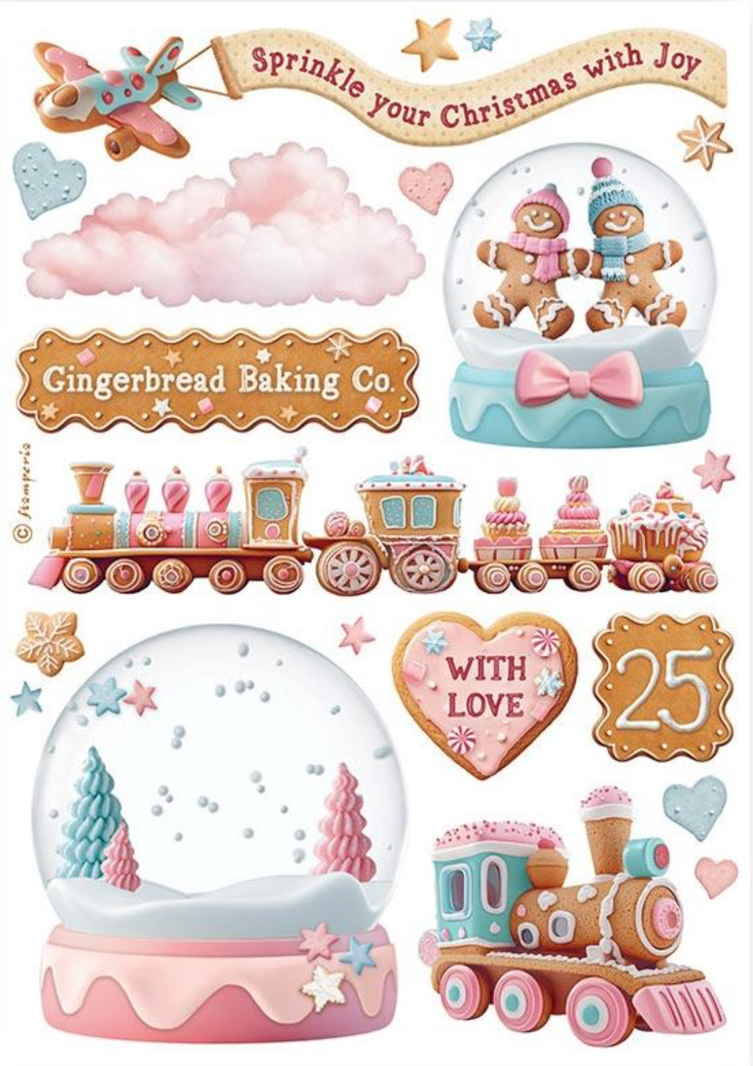 Stamperia Candy Christmas Washi Pad (8 Sheets)