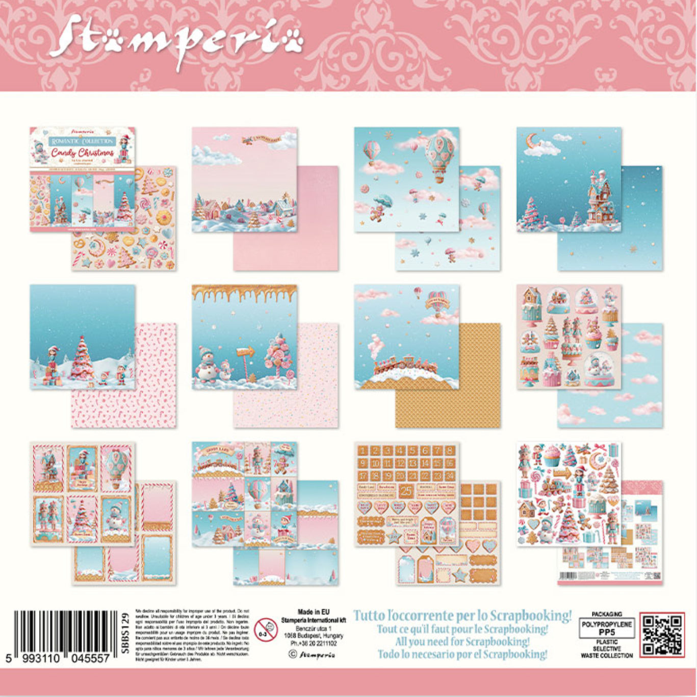 Stamperia Candy Christmas 8” x 8” Paper Pad