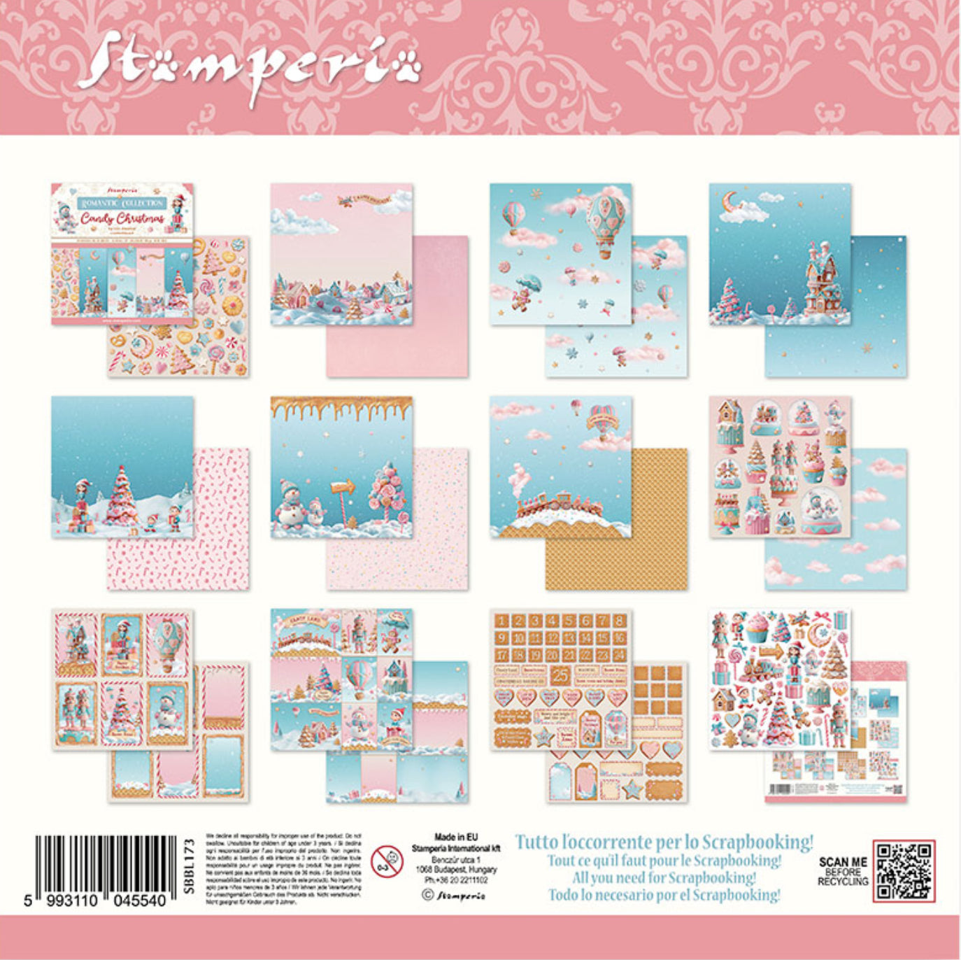Stamperia Candy Christmas 12” x 12” Paper Pad