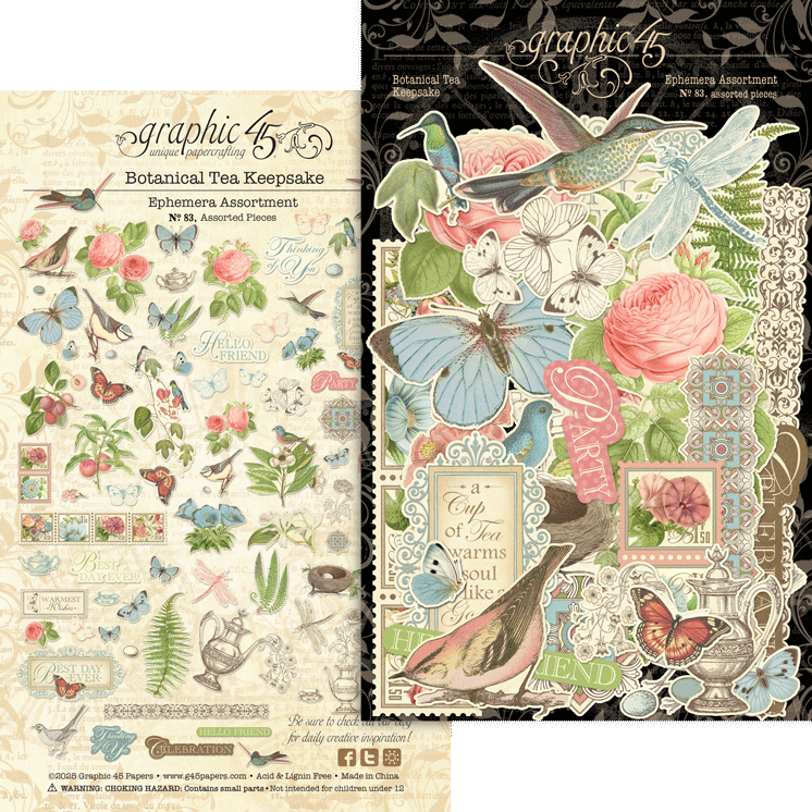 Graphic 45 Botanical Tea - Keepsake Kit (with Exclusive Metal Die Set)