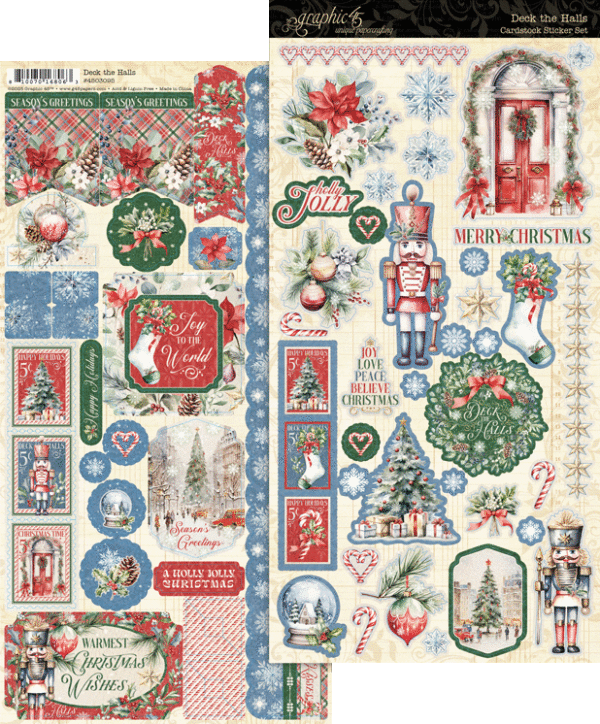 Graphic 45 Deck the Halls Cardstock Sticker Set