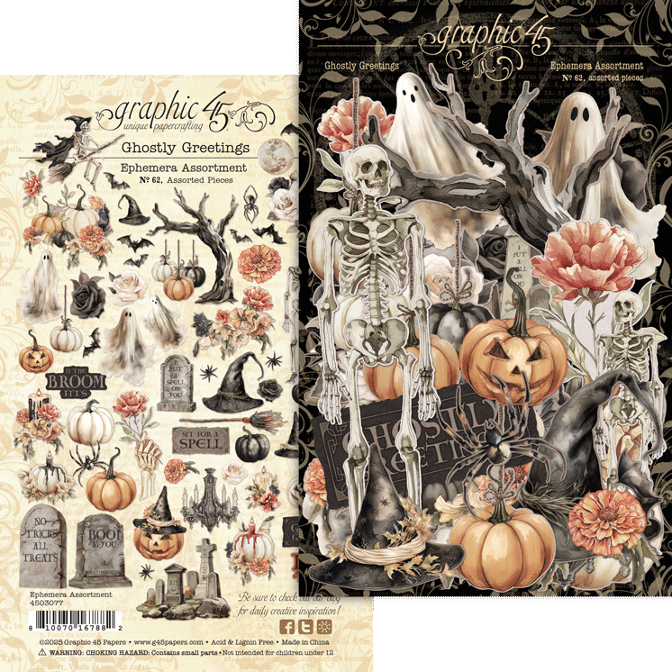 Graphic 45 Ghostly Greetings Ephemera Assortment