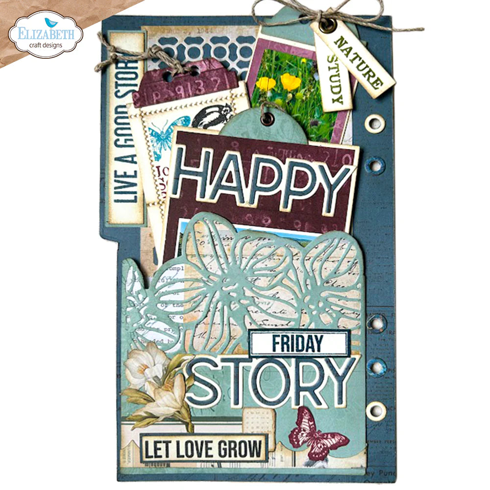 Elizabeth Craft Designs Pocket with Flowers Metal Die Set
