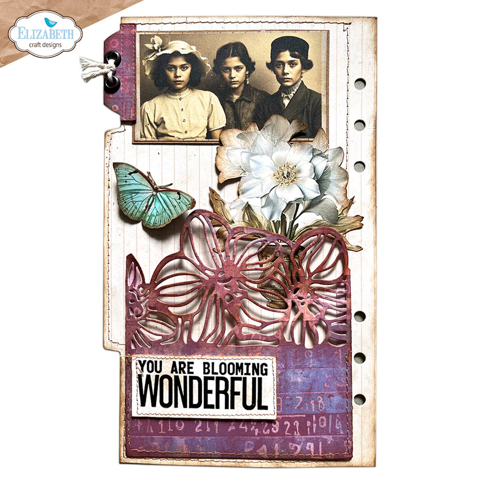 Elizabeth Craft Designs Pocket with Flowers Metal Die Set