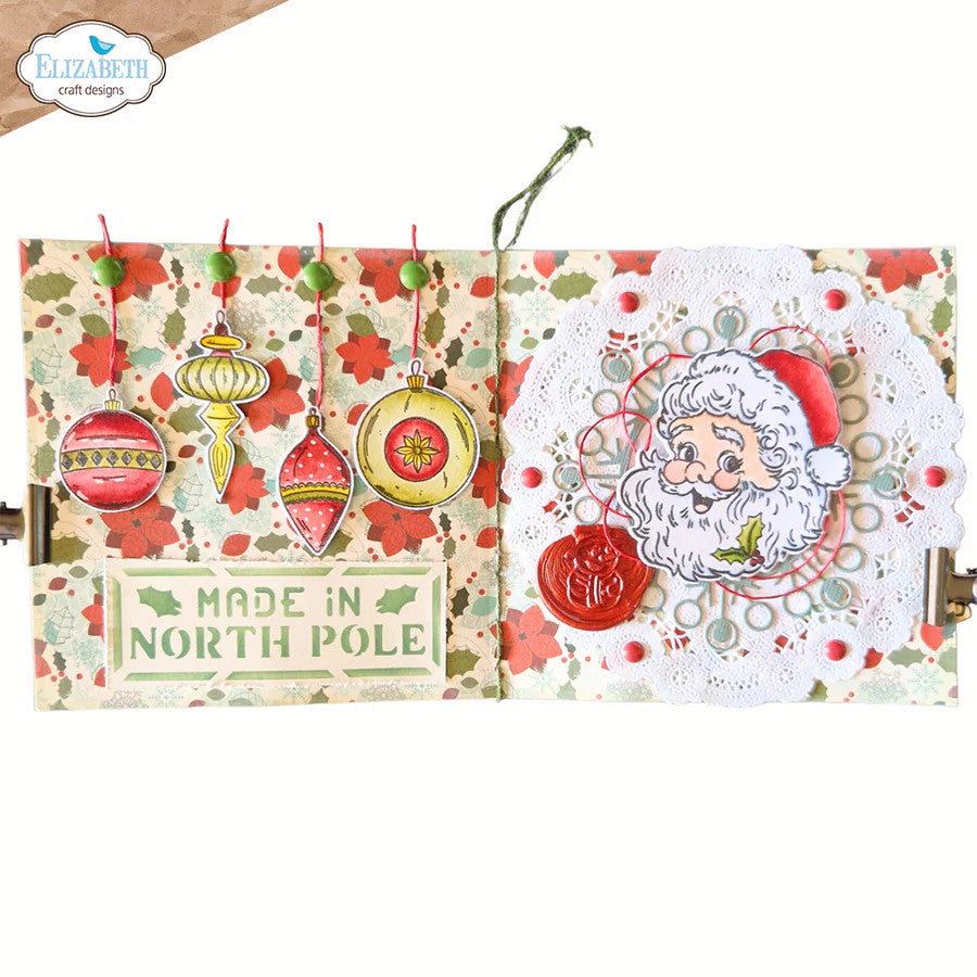 Elizabeth Craft Designs Juego de troqueles de diciembre para recordar a Papá Noel