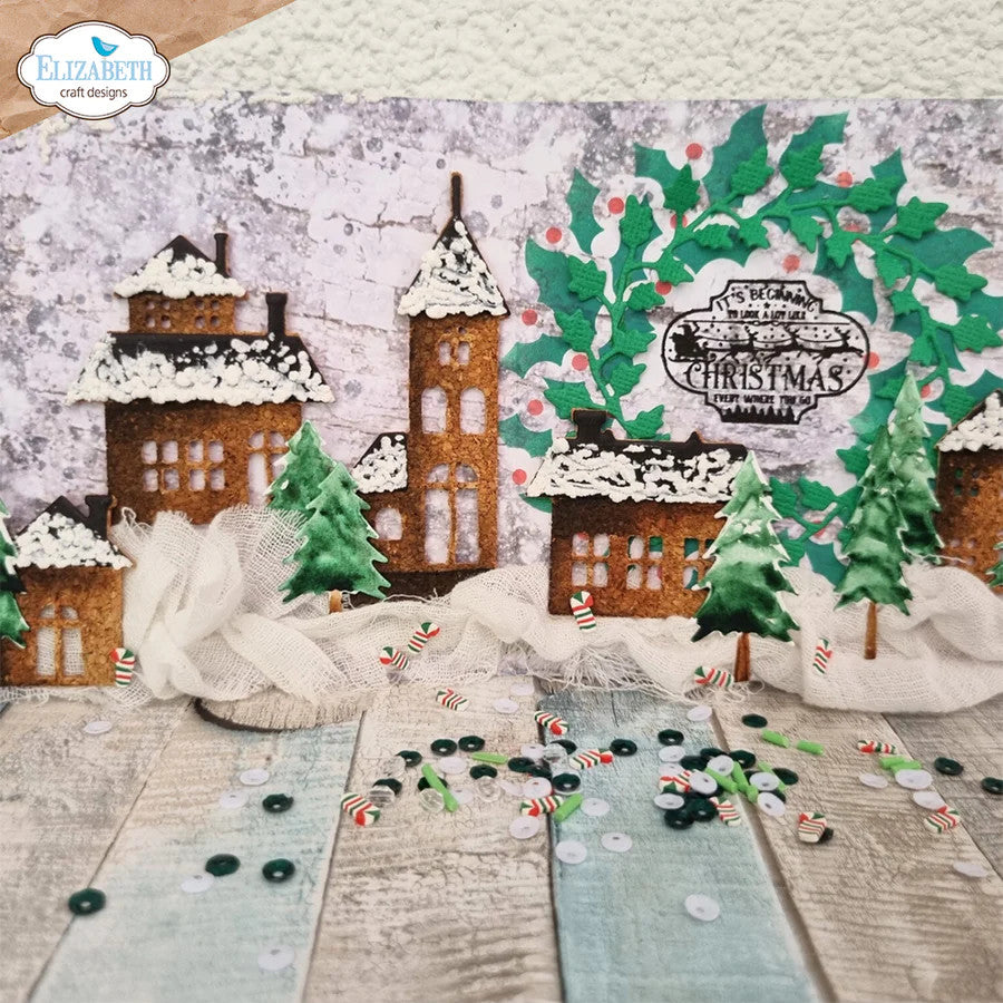 Elizabeth Craft Designs Juego de troqueles Snow Village