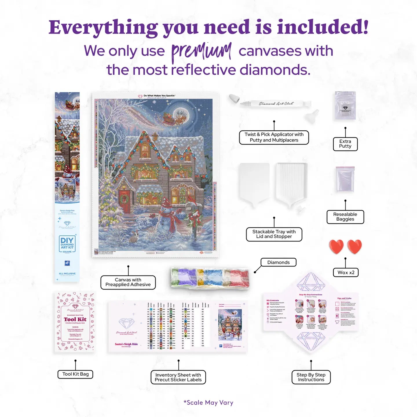 Diamond Art Club SQUARES Santa’s Sleigh Ride