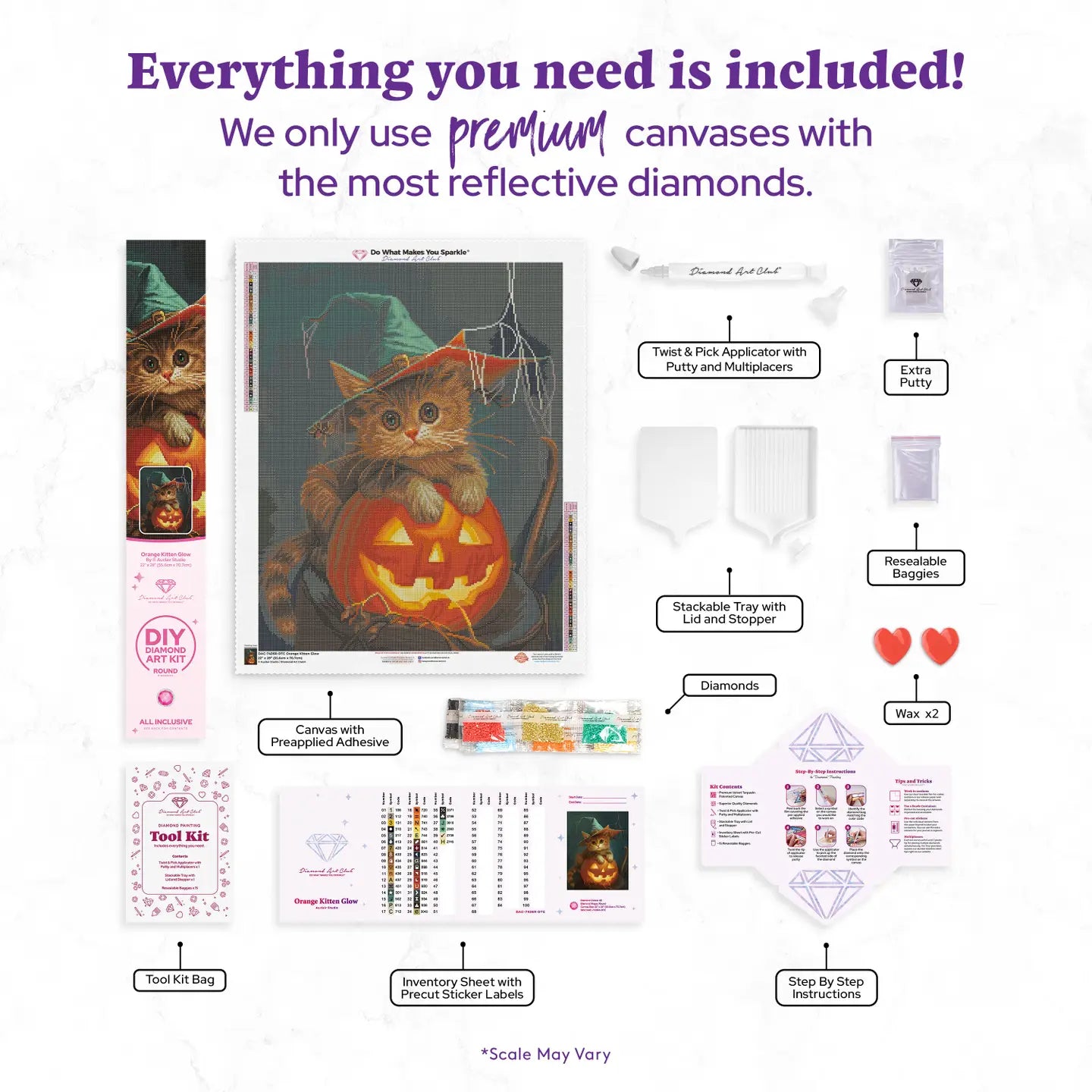 Diamond Art Club Orange Kitten Glow