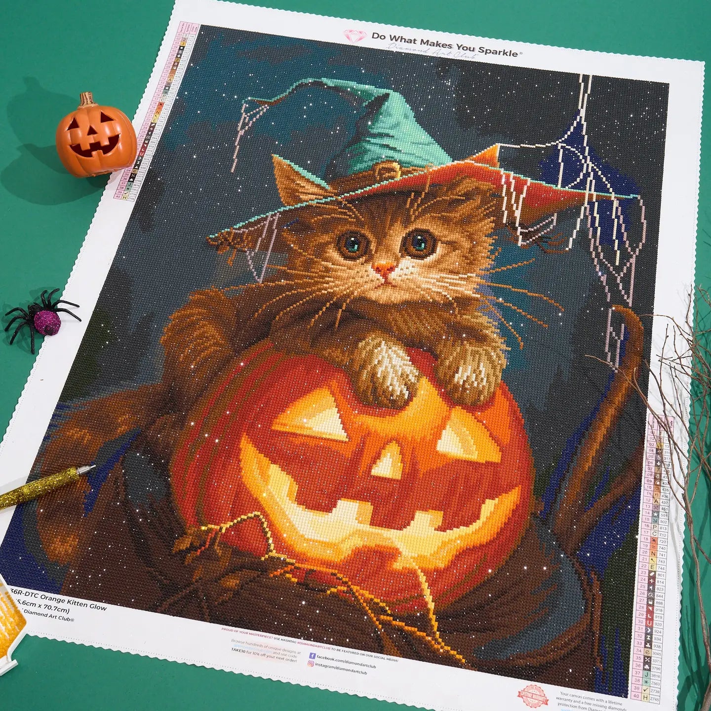 Diamond Art Club Orange Kitten Glow