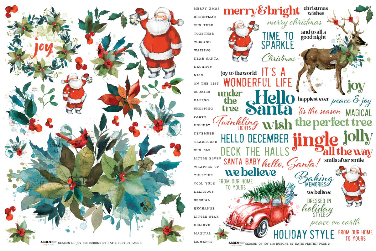 Arden Creative Studio Season of Joy 6 x 8 Rub-On Transfer Set