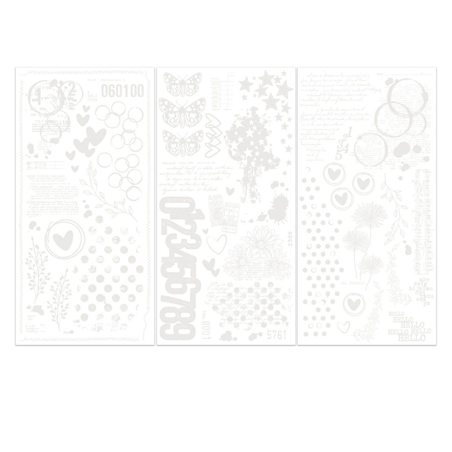 49 & Market Irresistible Curiosities 6 x 12 Rub-On Transfer Set by Vicki Boutin