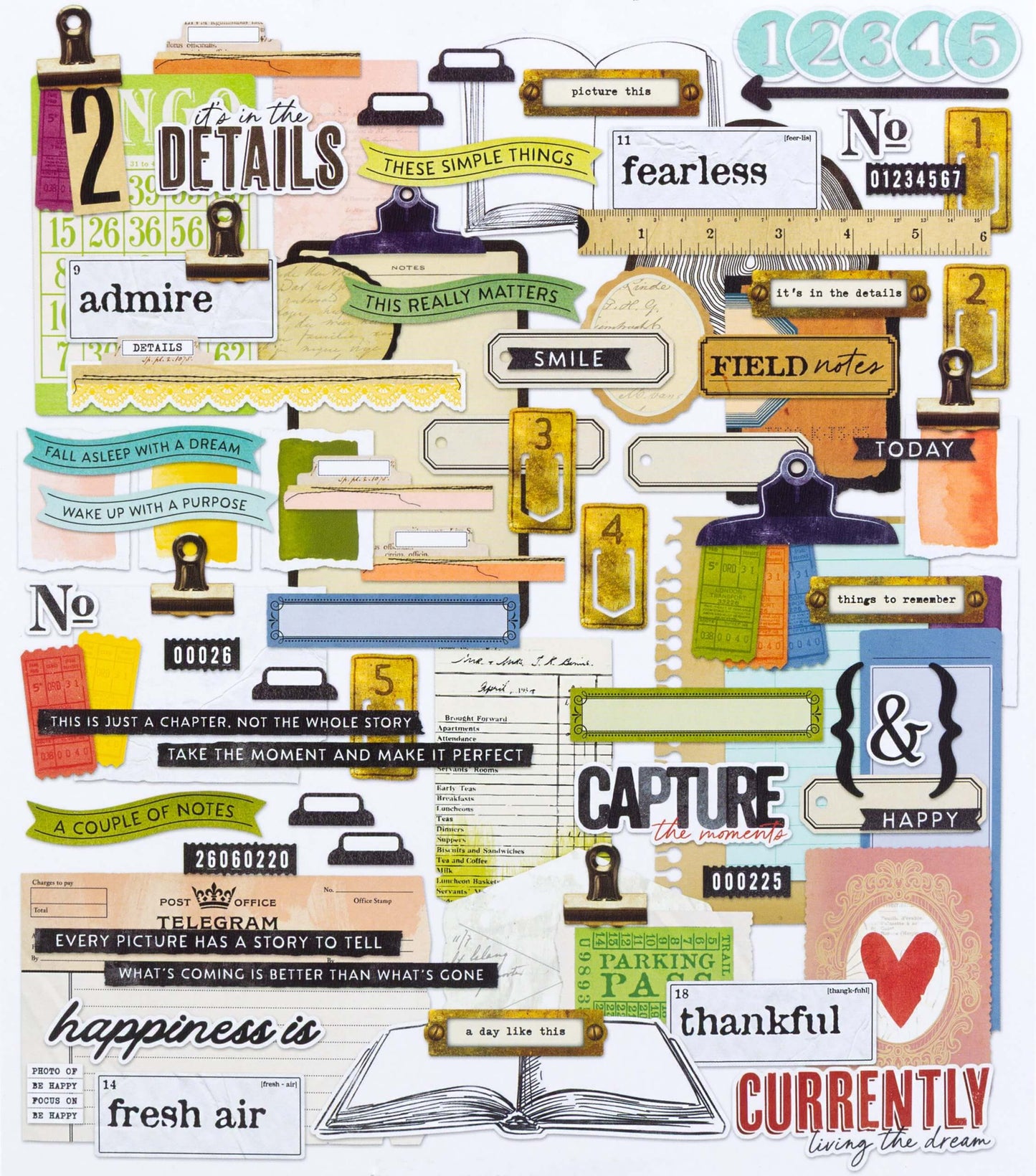 49 & Market Curiosities in Willow Grove Journaling Bits Set