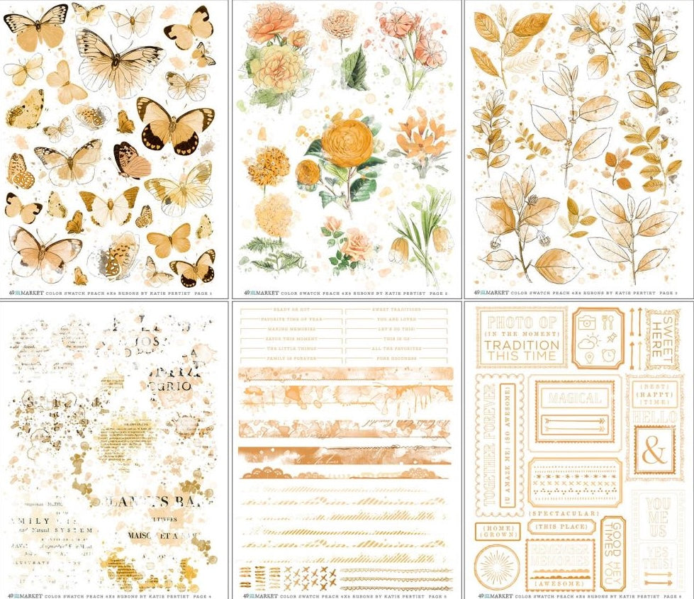 49 & Market Color Swatch Peach 6 x 8 Rub-Ons