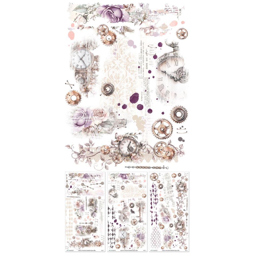 49 & Market Echoes of Time Blendable 6 x 12 Rub-On Transfer Set