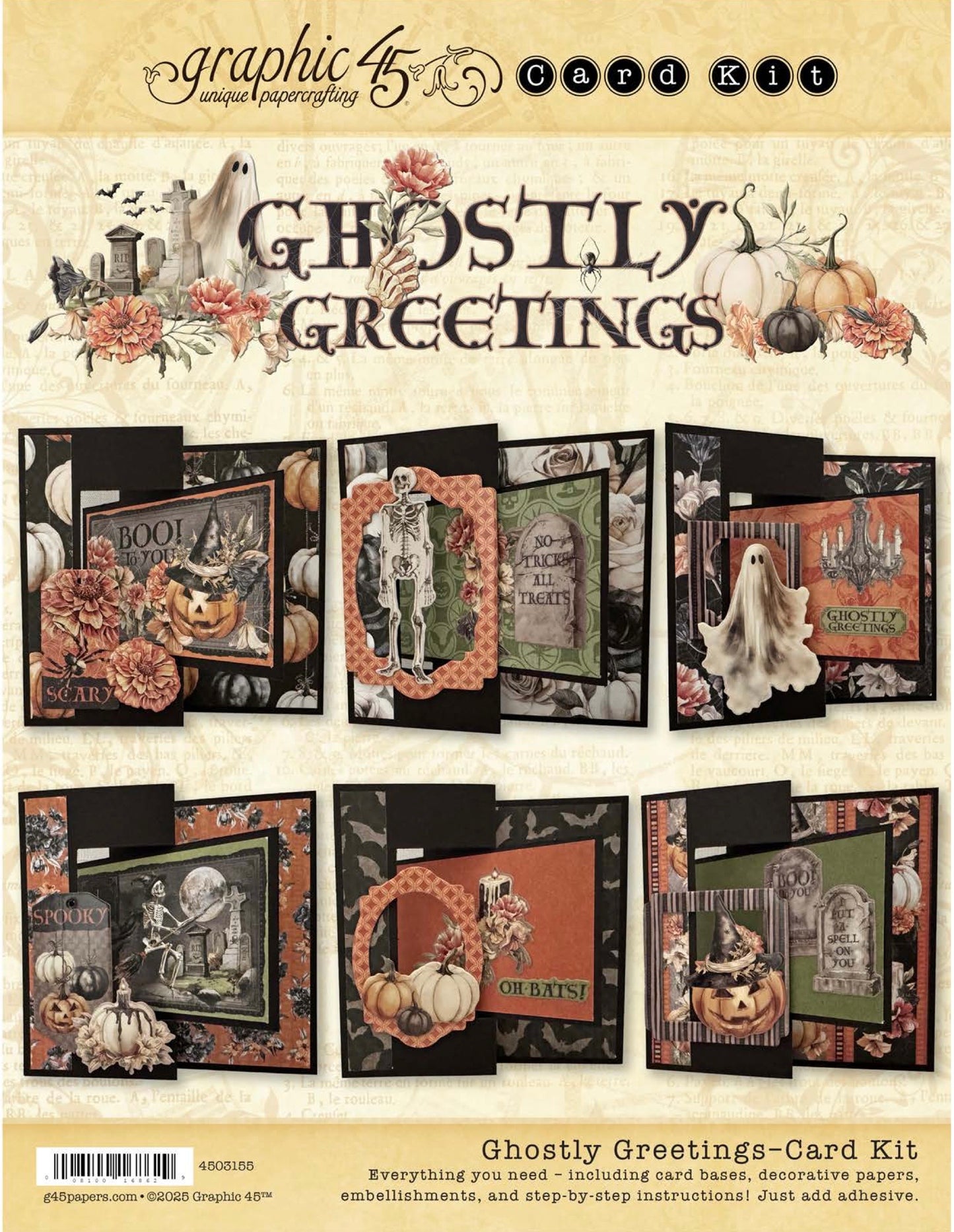 Graphic 45 Ghostly Greetings - Swing Card Set 2025 Kit 7