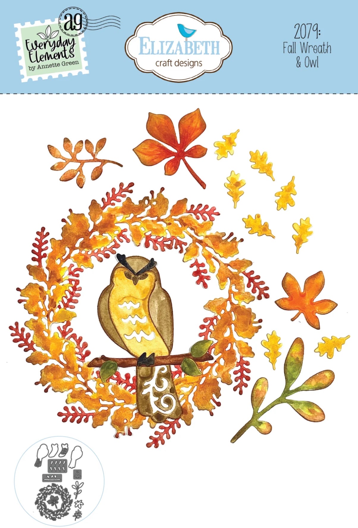Elizabeth Craft Designs Fall Wreath & Owl Die Set – Kreative Kreations