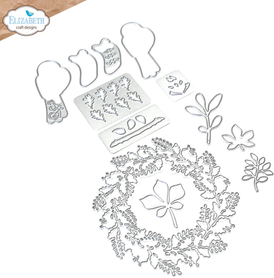 Elizabeth Craft Designs Fall Wreath & Owl Die Set