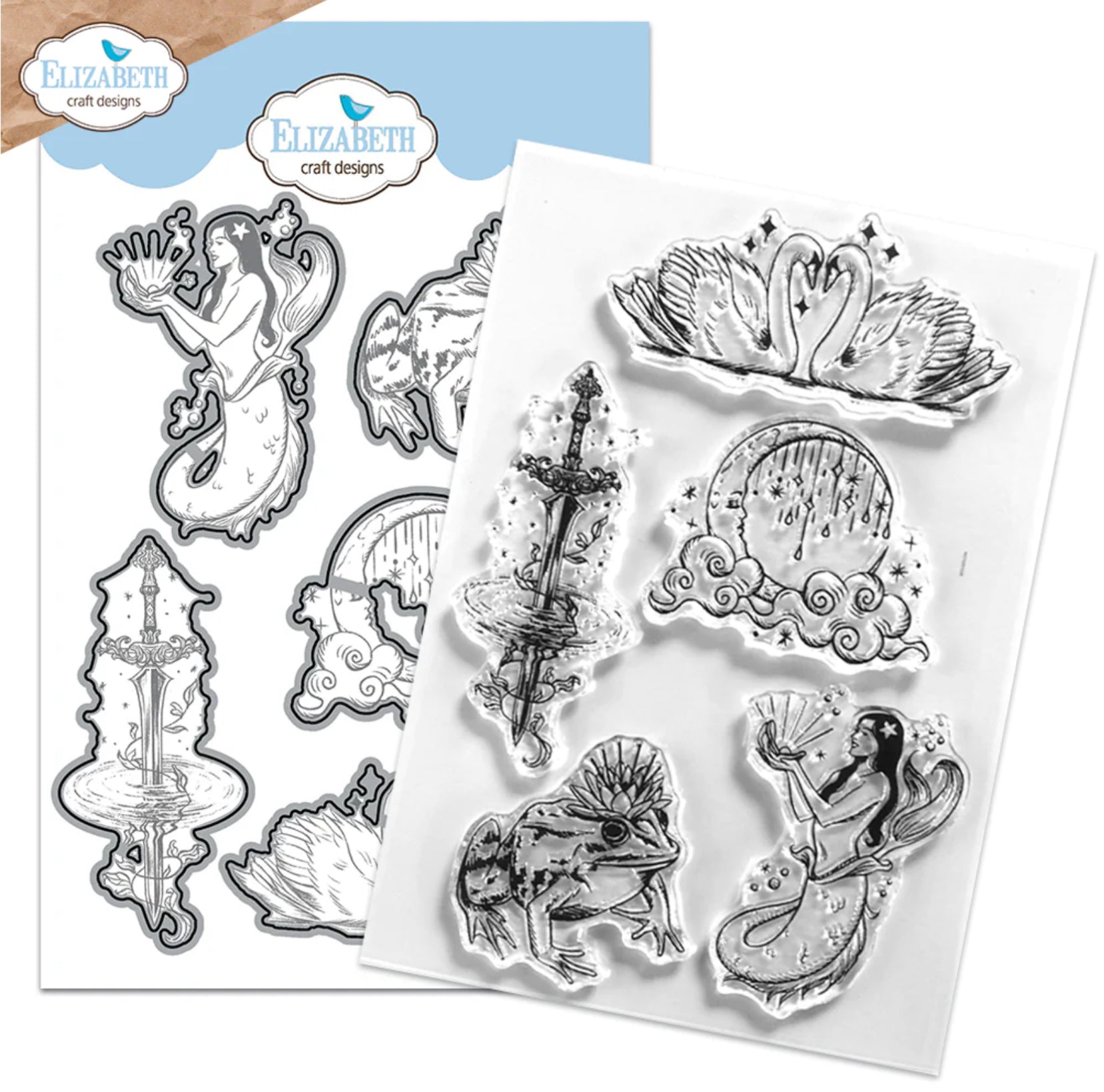 Swan Lake Stamps and Die Set for Card Making, with Embossing