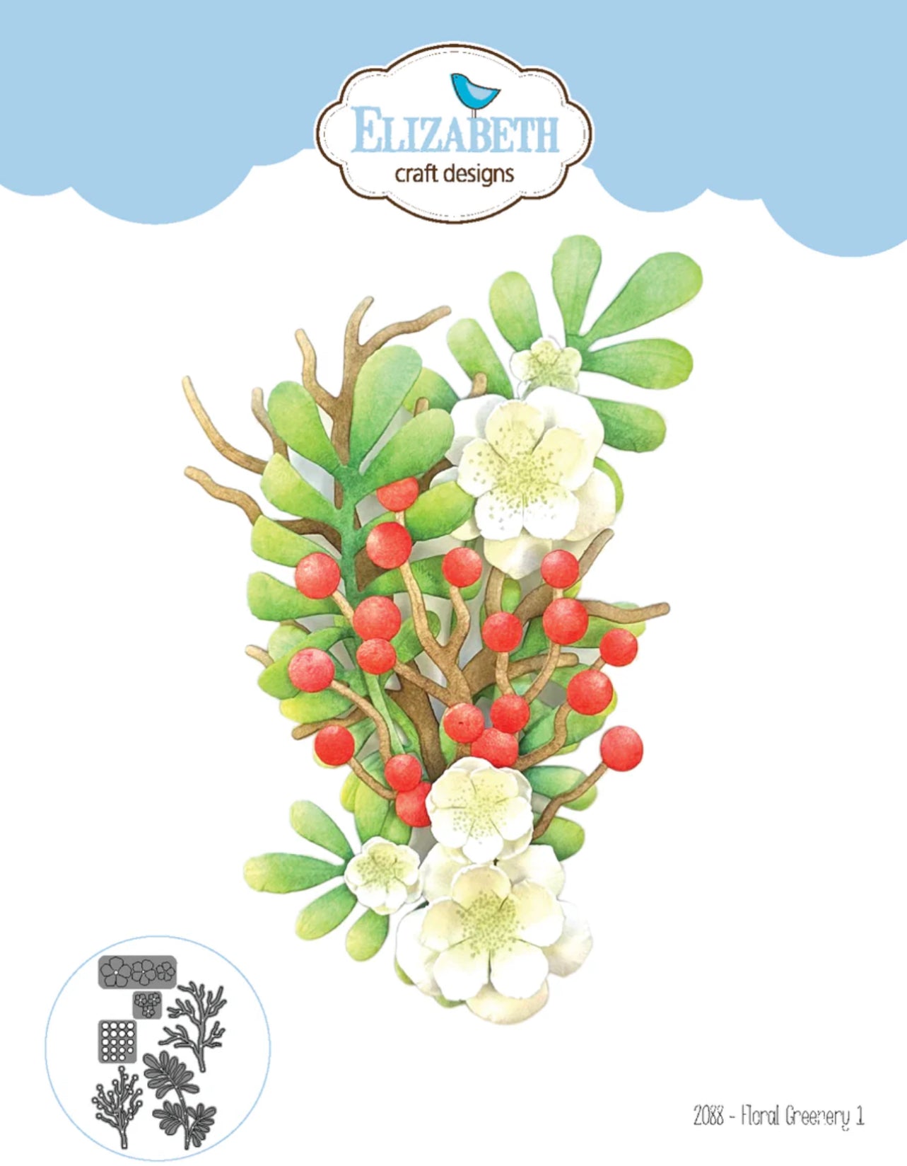 Elizabeth Craft Designs Floral Greenery 1 Die Set