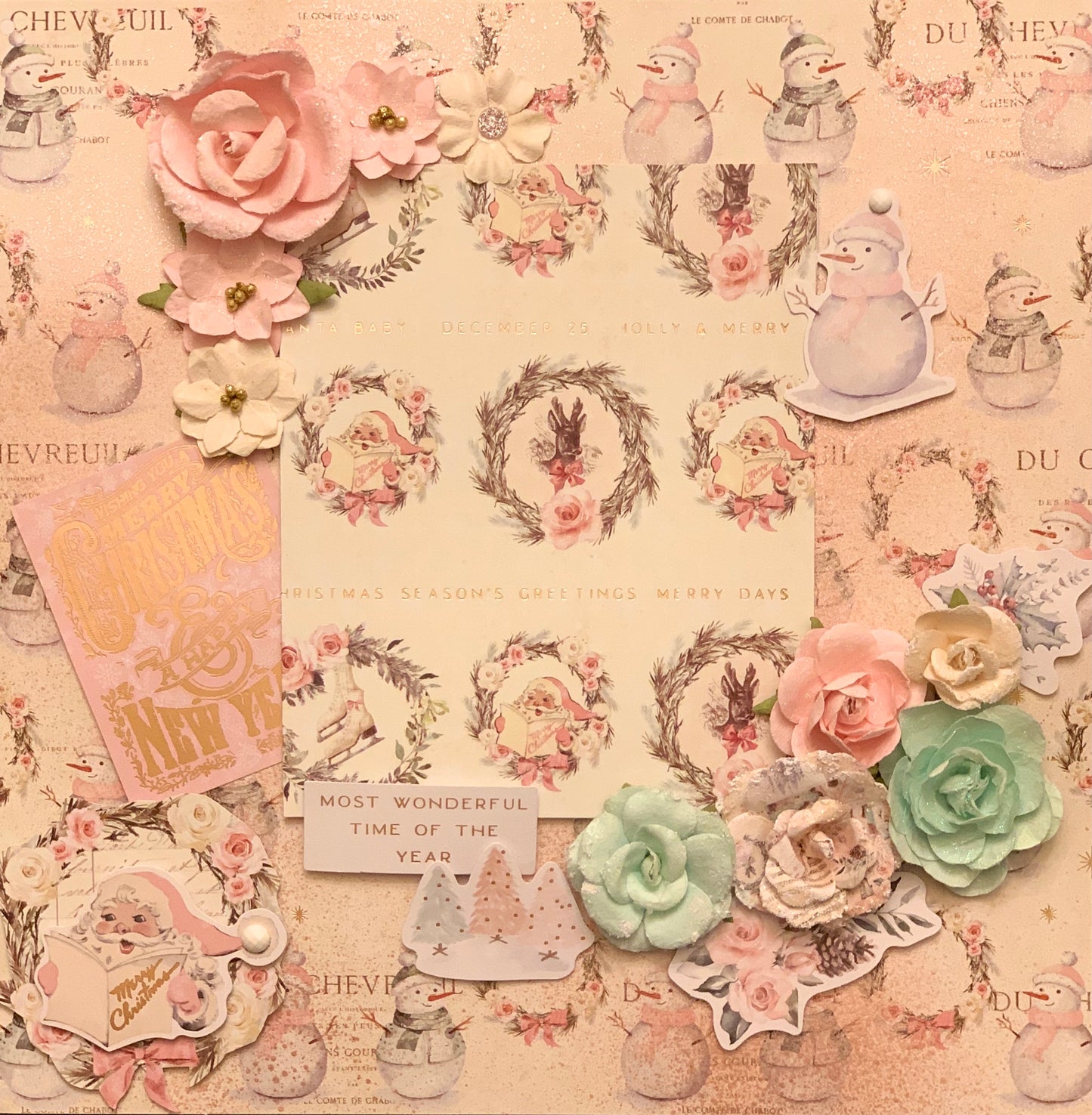 Kreative Kreations “Sugar Cookie Christmas” lay-out van 2 pagina's met 3 bonuskaarten