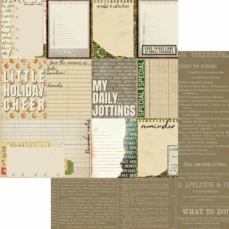 Elizabeth Craft Designs Christmas Field Notes 12” x 12” Paper