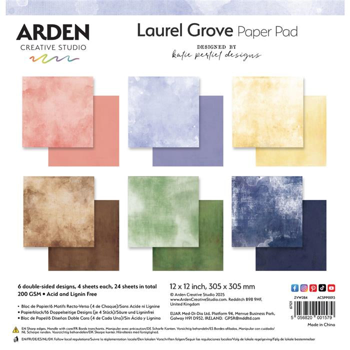 Arden Creative Studio Laurel Grove Solids 12” x 12” Paper Pad