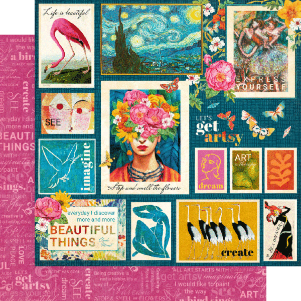 Graphic 45 Let’s Get Artsy 12” x 12” Collection Pack with Stickers