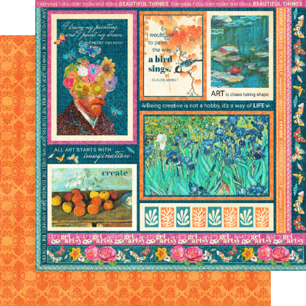 Graphic 45 Let’s Get Artsy 12” x 12” Collection Pack with Stickers