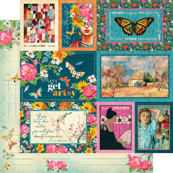 Graphic 45 Let’s Get Artsy 12” x 12” Collection Pack with Stickers