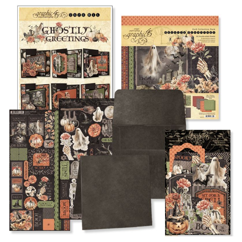 Graphic 45 Ghostly Greetings - Swing Card Set 2025 Kit 7