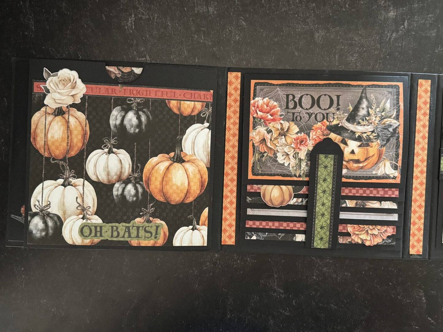 Graphic 45 Ghostly Greetings - Trick or Treat Trifold Album 2025 Kit 7