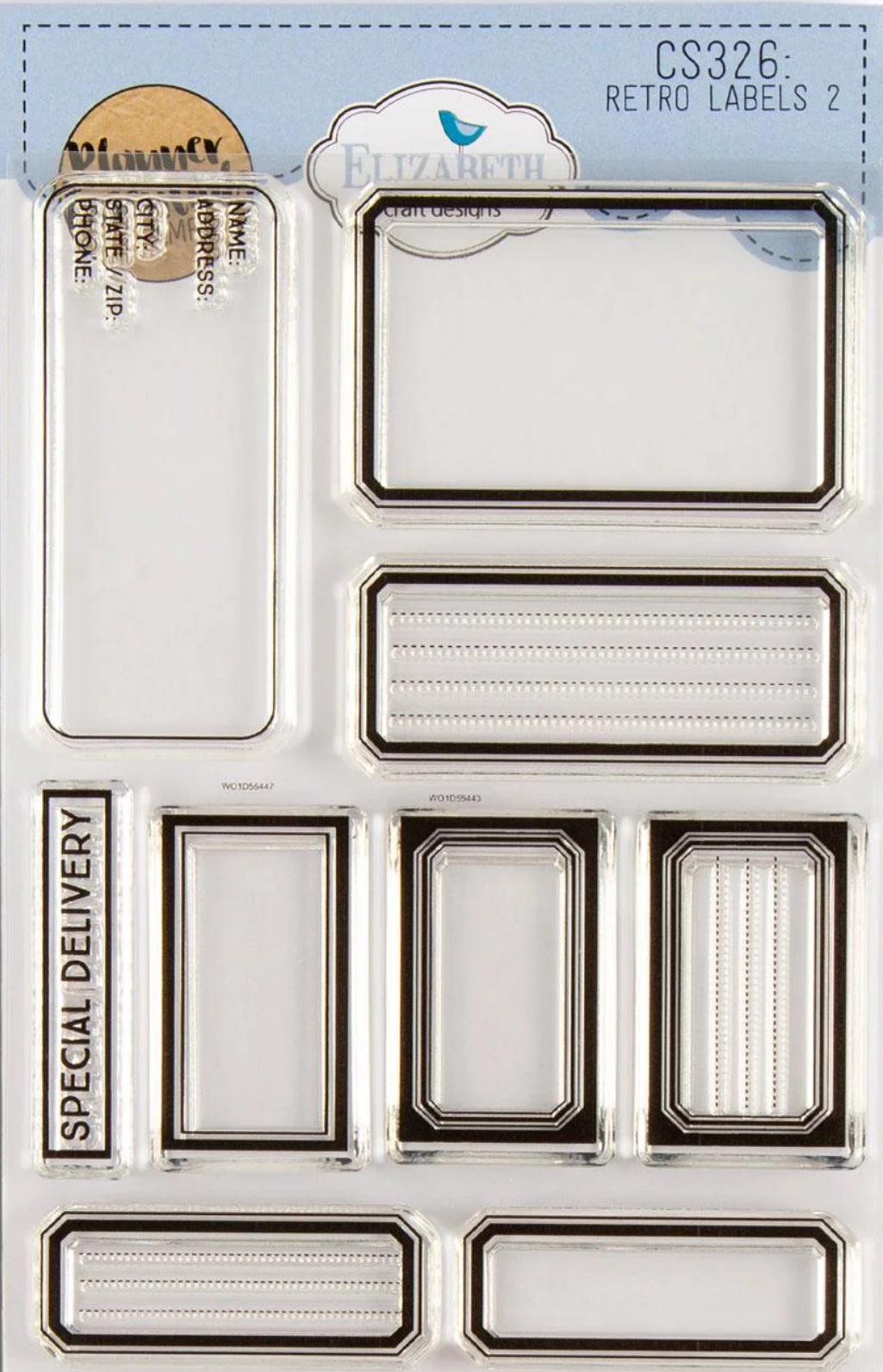 Elizabeth Craft Designs Retro Labels 2 Stamp Set